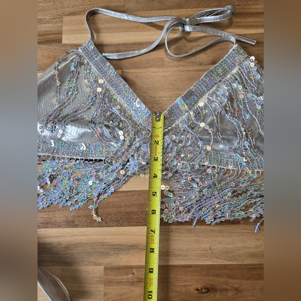 Source Unknown Silver Sequin Fringe Two-Piece Set - Picture 14 of 16